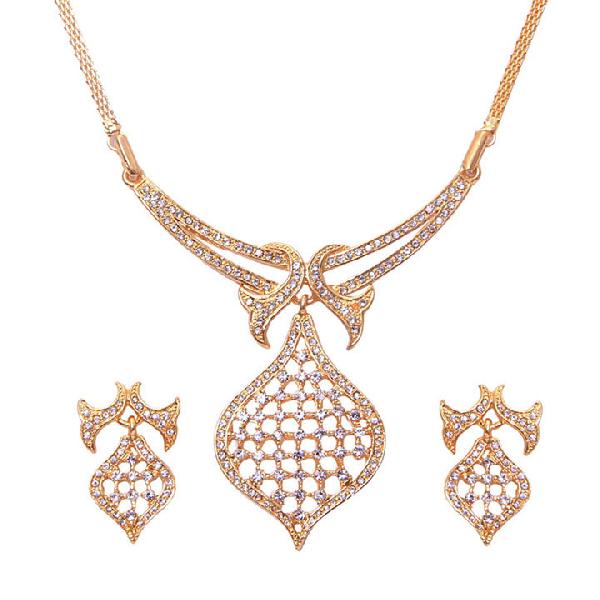 Jack Jewels Gold Plated Big Diamond Necklace