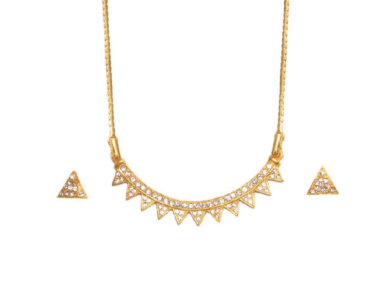 Jack Jewels Gold Plated Mountain Peak Necklace