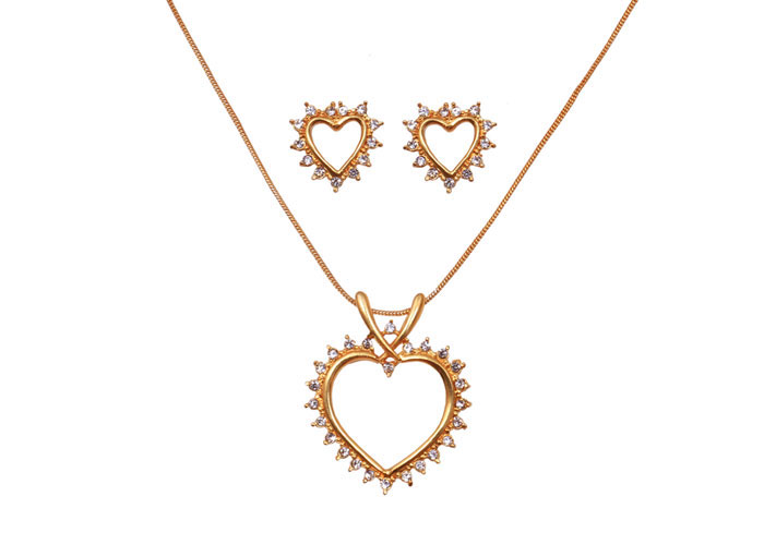 Heart Rays Gold Plated Pendant