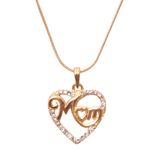 New Mom Shape Gold Plated Pendant