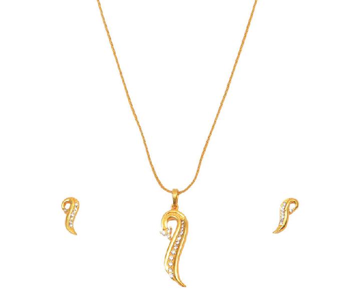 Long Curvy Shape Gold Plated Pendant, Gender : Female