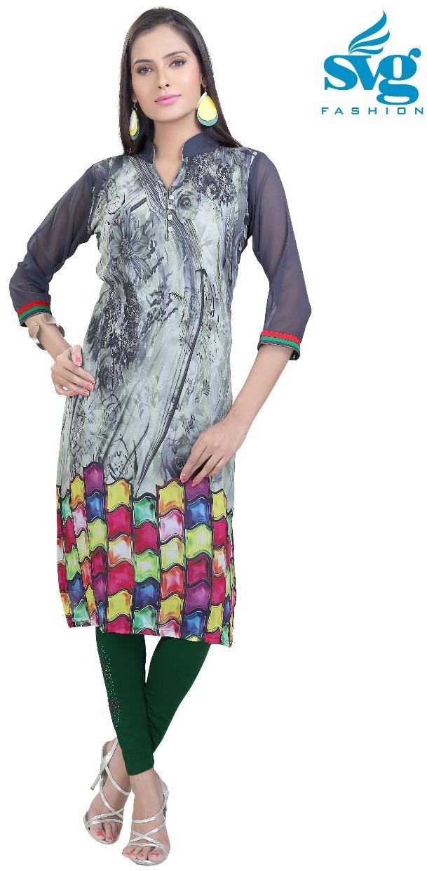 Georgette with Dhupian and Embroidery,