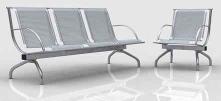 Polished Metal Waiting Chairs, for Airport, Office, Style : Contemprorary