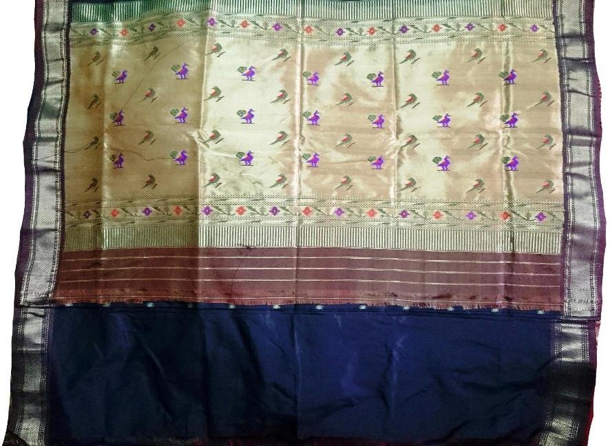 Yeola Paithani Silk Saree Big Pallu Popat