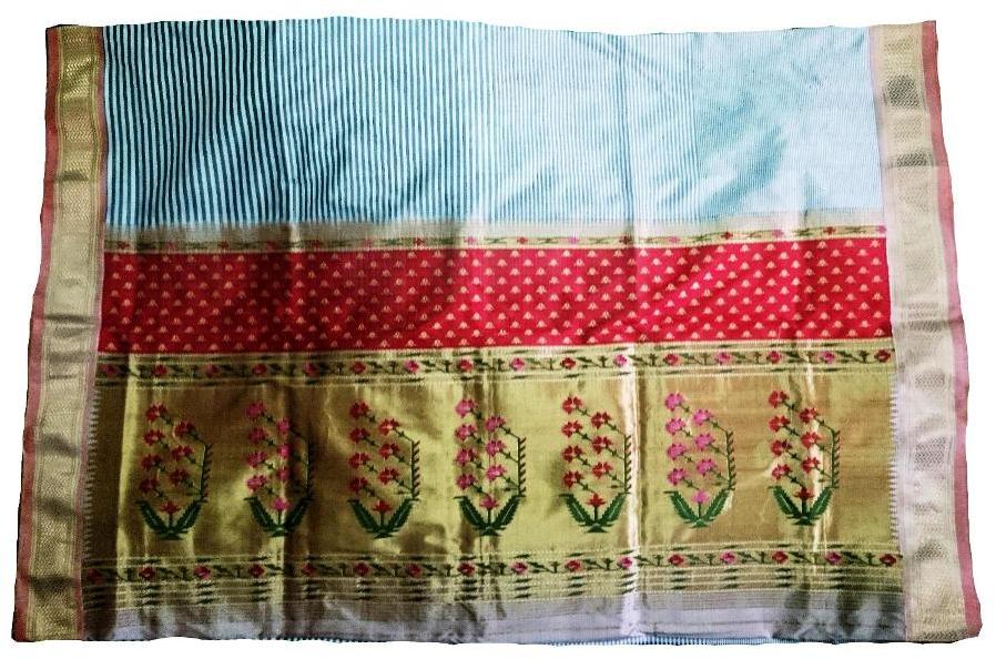 Yeola Paithani Silk Saree Flower Pallu Linings