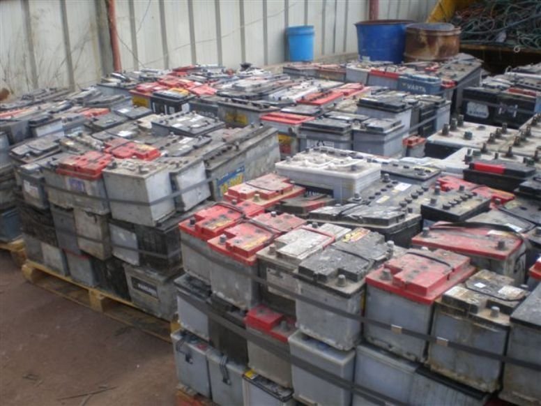 Drained Car and Truck Battery Scrap