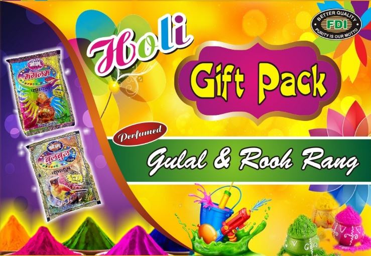 MANGLAM holi gift pack, Color : Red, Yellow, Pink, Green