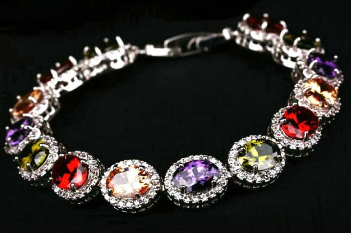 CZ Multicolor Gemstone Bracelet