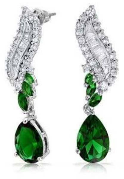 CZ Emerald Dangle Earrings