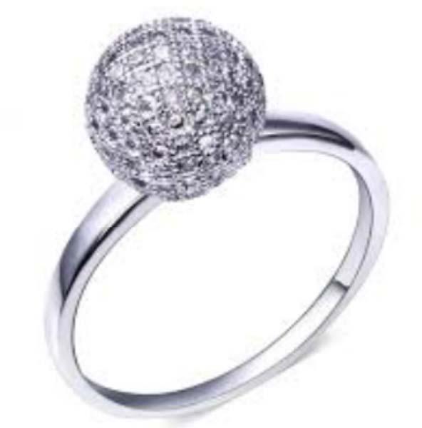 CZ 925 SIlver Plated Round Top Ring