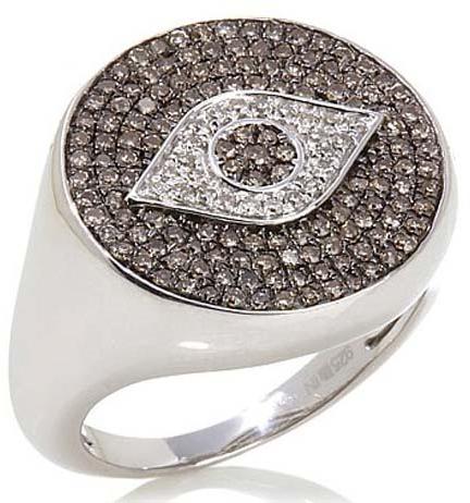CZ 925 Silver Plated Evil Eye Ring