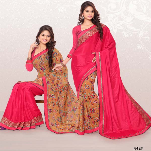 RekhaManiyar Fashions Designer Reversable Sari 8536