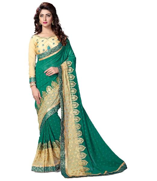 Green Colour Marble Party Wear Saree