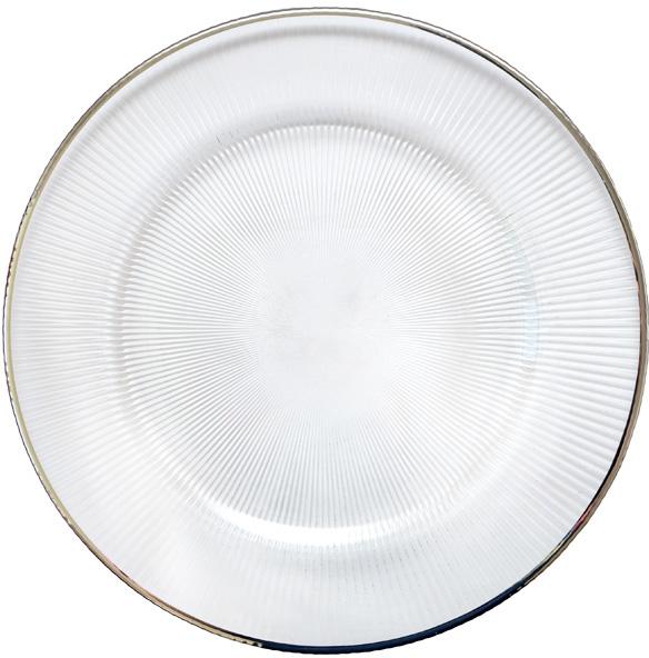 Silver Rim Glass Charger Plate by MC GLASS CO., LTD, silver rim glass ...