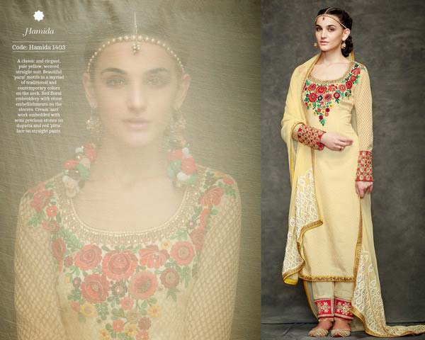 Georgette Floral Suit, Pattern : Embroidered