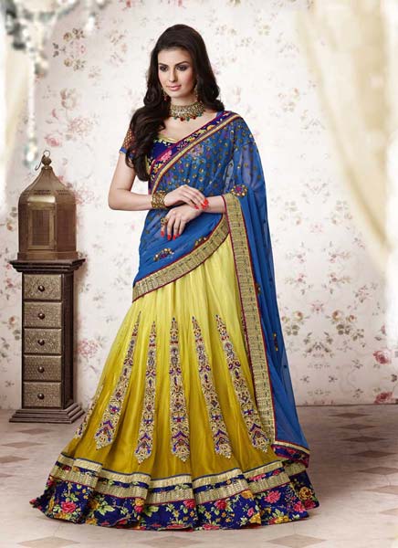 Mustered Coloured Yellow Wedding Lehanga