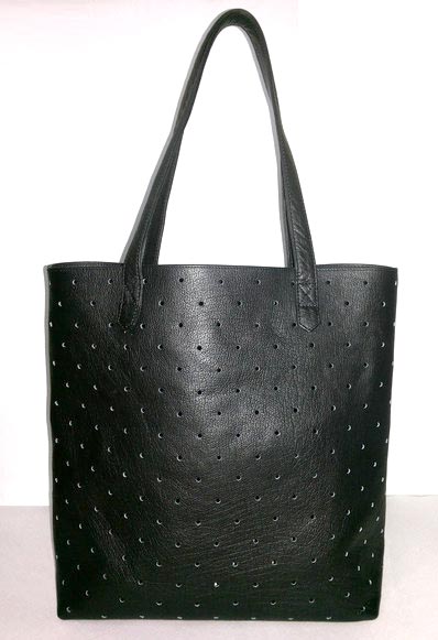 Leather Hole Punch Tote Bag