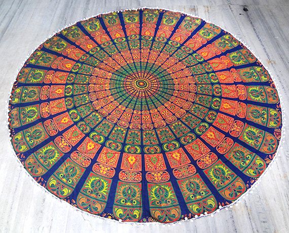Bohemian Indian Mandala Handmade Cotton Beach Throw Towel
