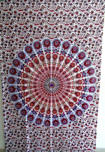 Indian Mandala Tapestry Cotton Wall Hanging, Size : 54x 89inch