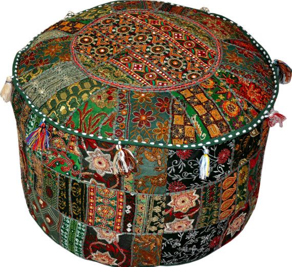 Traditional Patch Work Pouf Cover