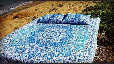 Boho Indian Mandala Blue Duvet Cover