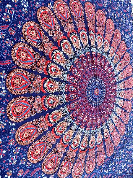Boho Peacock Indian Mandala Tapestry Wall Hanging