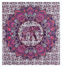 Elephant Print India Mandala Tapestry, Technics : Handmade