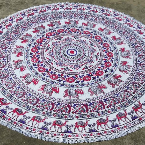 Gypsy Bohemian Indian Mandala Floral Beach Throw Towel