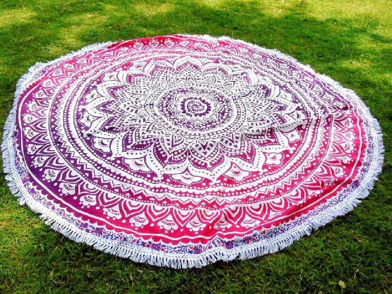 Cotton round mandala tapestry, Size : 72 Inches