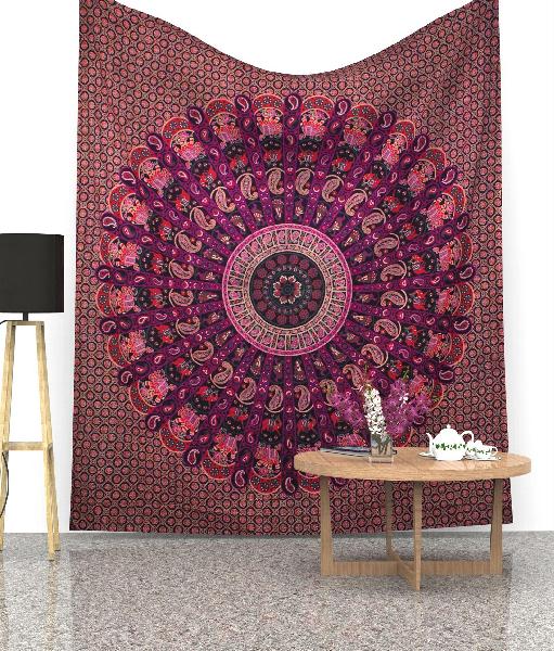 Rajasthan fashions Mandala Cotton Tapestry Wall Hanging Decoratives, Technics : Handmade