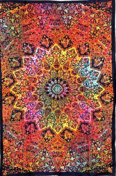 Hippy Star Multi coloured Tapestry Wall Hanging