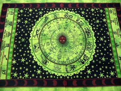 Hippy Zodiac Indian Mandala Tapestry Wall Hanging Tapestry