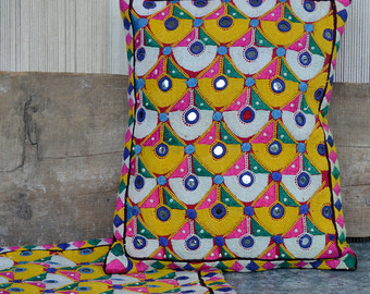 Indian Banjara Square Patchwork Cushion Cover