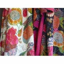 Indian Flower Pattern Kantha Quilt