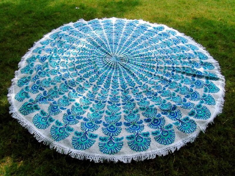 Mandala Round Tapestry Beach Throw, Size : 72 Inche