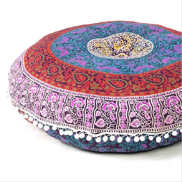 Indian Mandala Round Roundie Pillow Cover