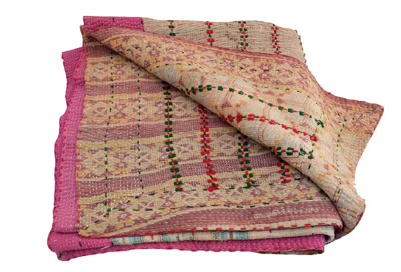 Indian Tribal Kantha Stitched Pattern Kantha Quilt