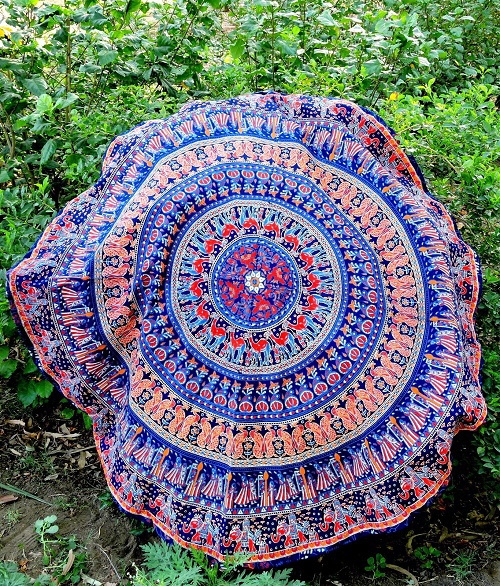 Ippie Elephant Tribal Boho Indian Mandala Beach Throw Towel