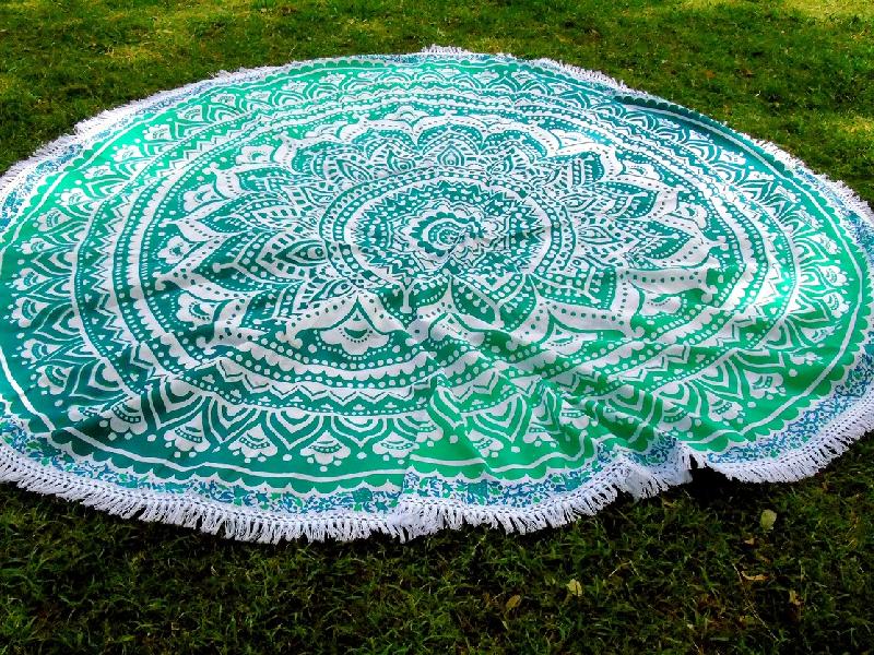 Cotton round mandala tapestry, Size : 72 Inches