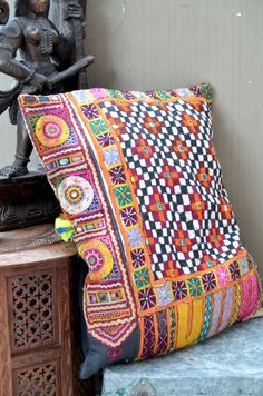 Square Indian Banjara PatchWork Cushion Cover
