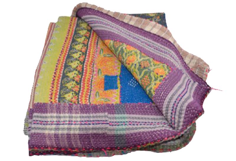 Handmade Stitched Pattern Kantha Quilt