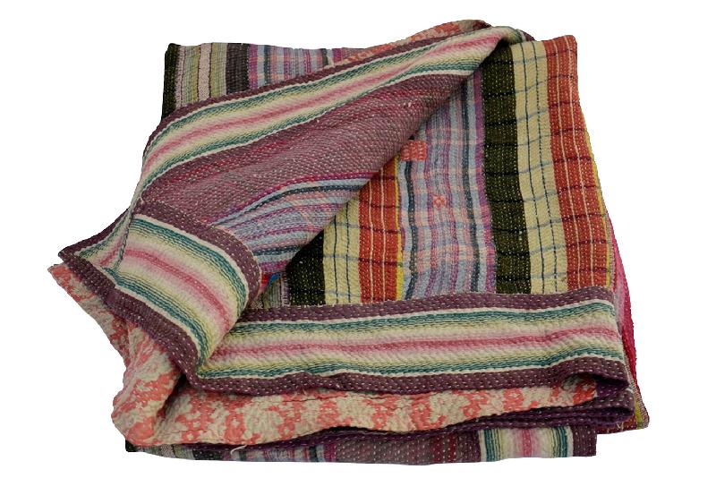 RAJASTHAN FASHIONS Cotton Stitched Pattern Kantha Quilt, for Blanket, Technics : Handmade