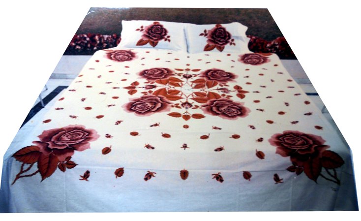 PRINTEX ROSE PRINT BED SHEET & PILLOW CASE