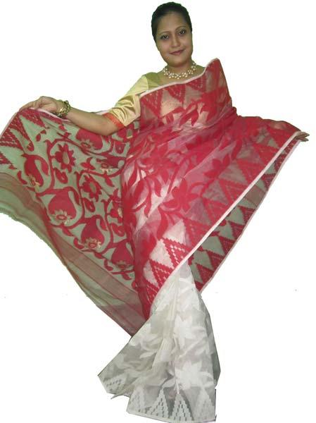 Tuk Tuk Dhakai Jamdani Saree