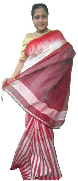 Red White Kotki Saree