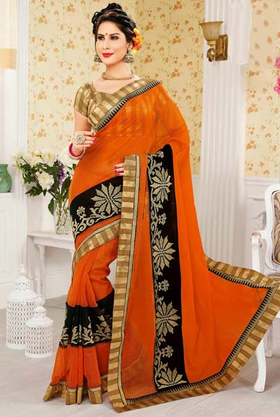 Super Net Embroidered Sarees
