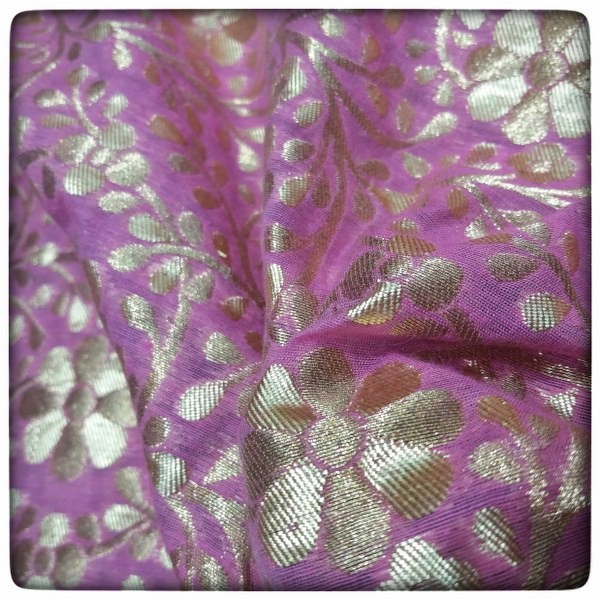 Fab Couture Chanderi Jacquard, Color : purple