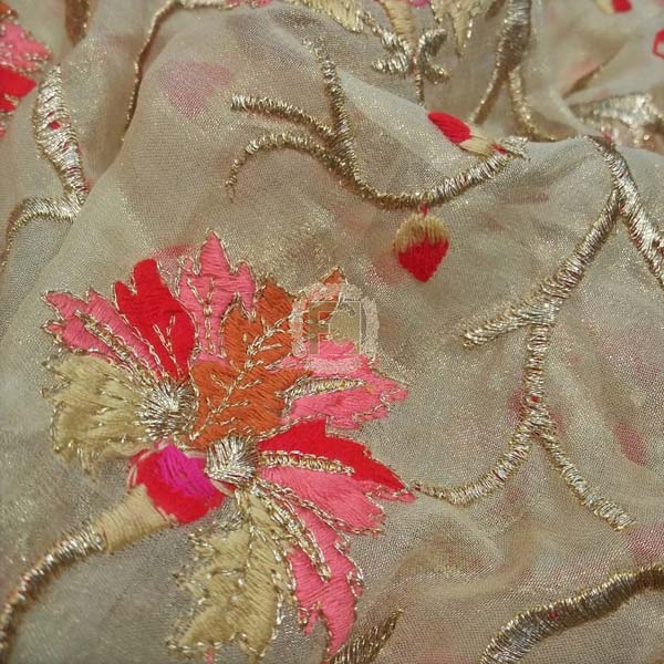 Designer Georgette Embroidery Fabrics