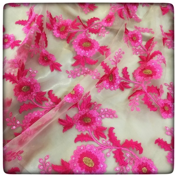 Net Thread Flower Embroidery