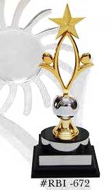 Rectangular 672-RBI Metal Sports Trophy, Style : Antique